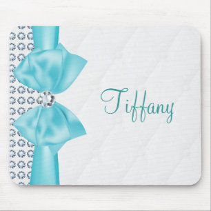 Mousepad Glam Moderno Azul Turquesa Arco & Diamantes