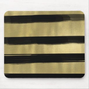 Mousepad Glam Moderno Preto e Dourado Listra de Pincelada C