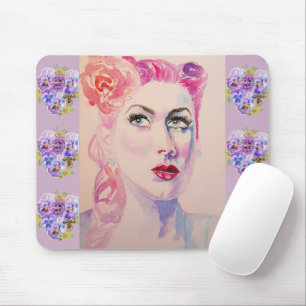 Mousepad Glamorosa Retrópera Vintage Purple Watercolor