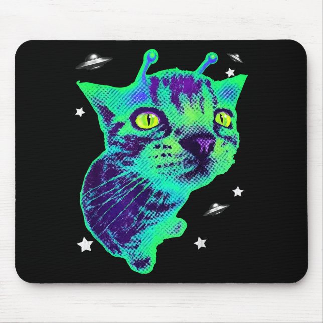 Mousepad Glerp Glorp Funny Alien Cat Meme Gnarp Cat Silly A (Frente)