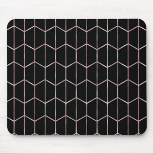Mousepad Glifo Geométrico do Hexágono do Chic Dourado e N