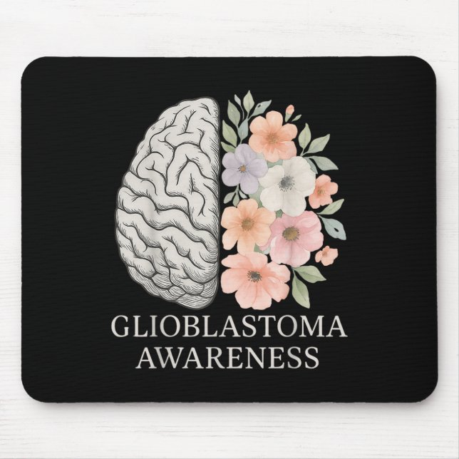 Mousepad Glioblastoma Floral Sensibilização Mês Cancer Cére (Frente)