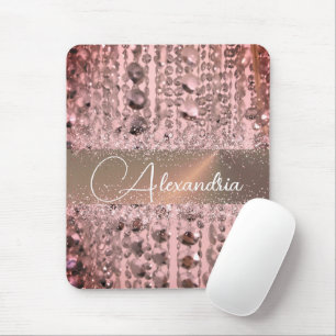 Mousepad Gliteria de Miçangas com  Blush de Rosa de Chic