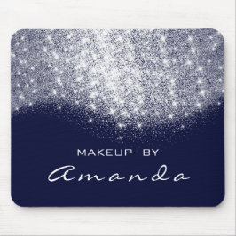 Mousepad Glitter Beauty Studio Makeup Silver Blue Marinho N