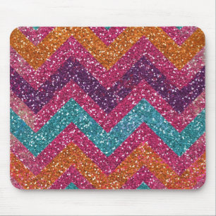 Mousepad Glitter Chevron Cor-de-Rosa Púrpura Cor-de-Laranj