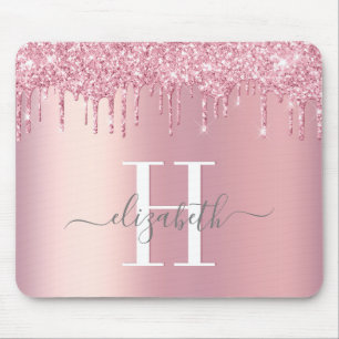 Mousepad Glitter Coloca Monograma Rosa