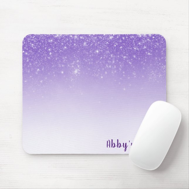 Mousepad Glitter Confetti Em Roxo (Com mouse)