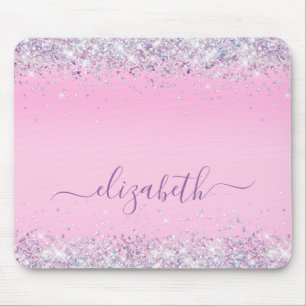 Mousepad Glitter Confetti - Pad de Mouse Personalizado Rosa