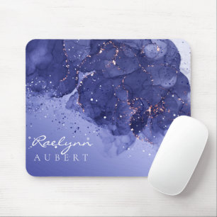 Mousepad Glitter de Ink Violeta Escuro de Cor de Água Perso