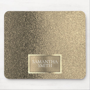 Mousepad Glitter Dourado Metálico Elegante Personalizado