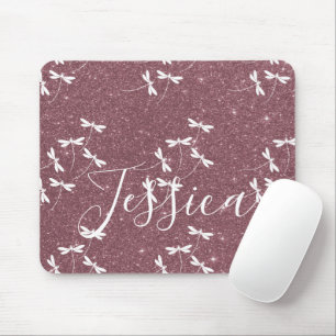 Mousepad Glitter e libélulas personalizadas