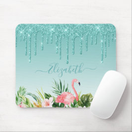 Mousepad Glitter Floral Tropical de Aquarela