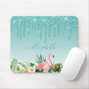 Mousepad Glitter Floral Tropical de Aquarela