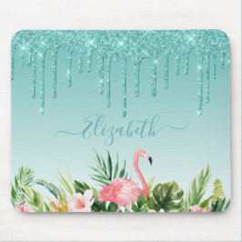 Mousepad Glitter Floral Tropical de Aquarela