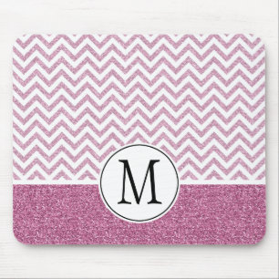 Mousepad Glitter Glitter Chevron - Glam - Rosa
