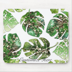 Mousepad Glitter Glitter Glicam Tropical Folhas de Glitter 
