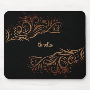 Mousepad Glitter ouro espirra elementos de rabo flo românt