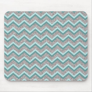 Mousepad Glitter prateado e ZigZag lacrimejante