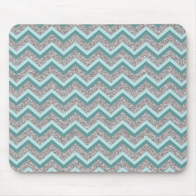Mousepad Glitter prateado e ZigZag lacrimejante (Frente)