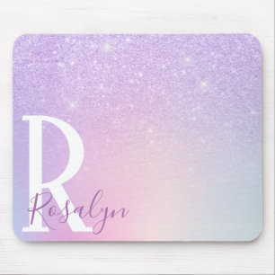 Mousepad Glitter roxo elegante de na moda com cinta