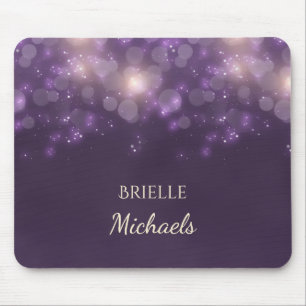 Mousepad Glitter Roxo Elegante Esmaga Com Nome