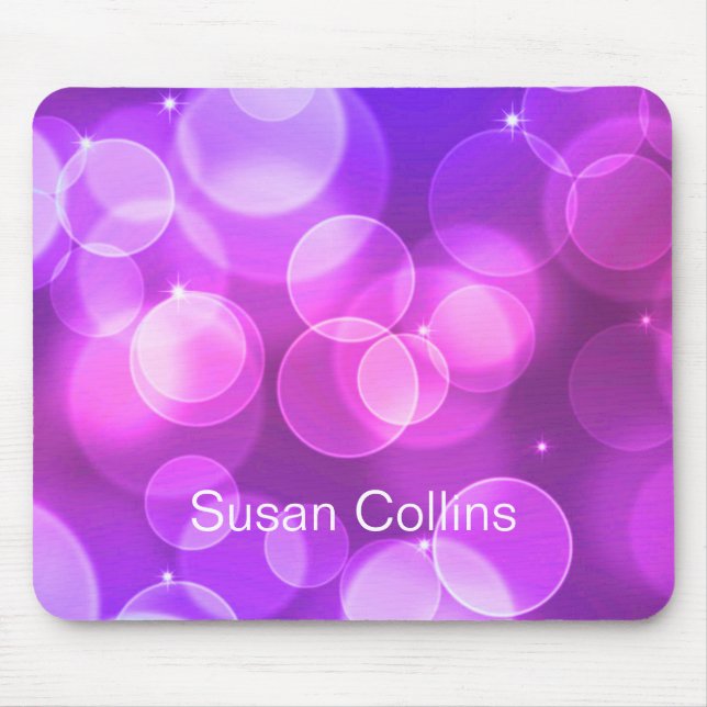 Mousepad Glitter Roxo Personalizado Girly (Frente)
