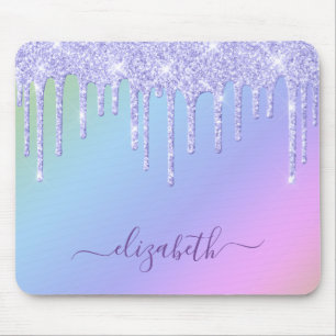 Mousepad Glitter Roxo Púrpura Colírio Mouse Personalizado
