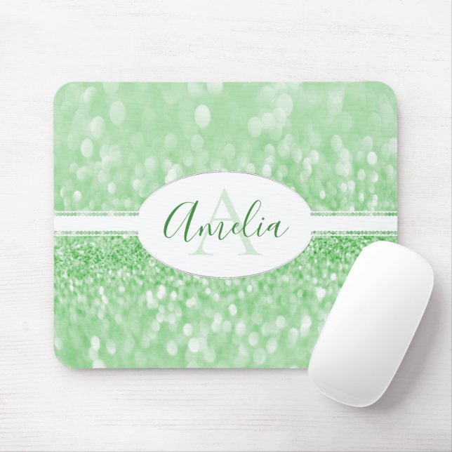 Mousepad Glitter Verde Personalizar Pad do Mouse (Com mouse)
