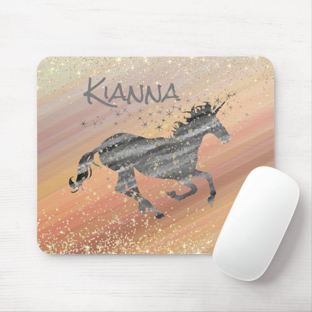 Mousepad Glittery Starry Unicorn (Com mouse)