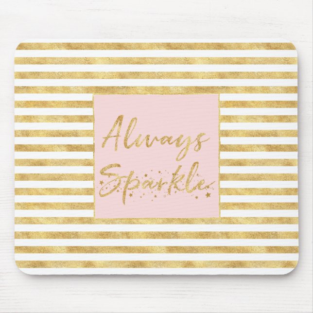 Mousepad Glitzy Strips Sparkle Dourado (Frente)
