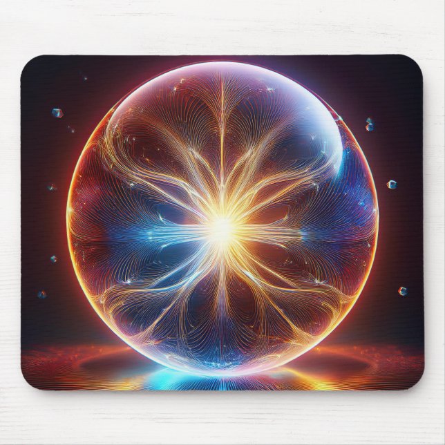 Mousepad Globe de vidro transparente Dentro de arcos elétri (Frente)
