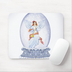 Mousepad Globo de neve com ilustração de anjo