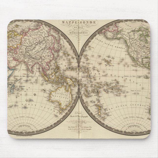 Mousepad Globo em dois hemisférios (Frente)