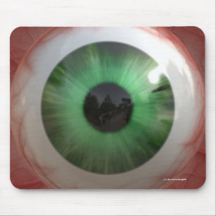 Mousepad Globo ocular verde assustador do divertimento -
