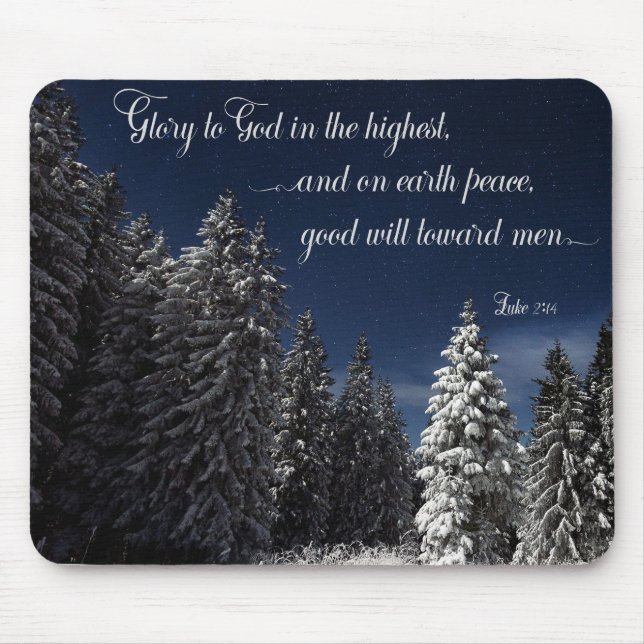 Mousepad Glória a Deus - Lucas 2:14 (Frente)