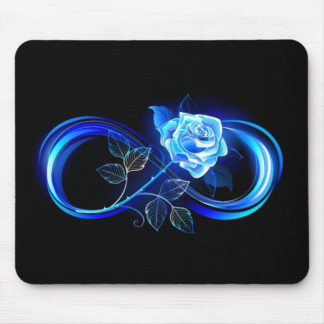 Mousepad Glowing infinity with blue rose (Frente)