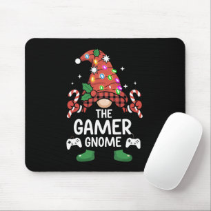 Mousepad Gnome Gamer Xmas Família Correspondente Plaid Búfa