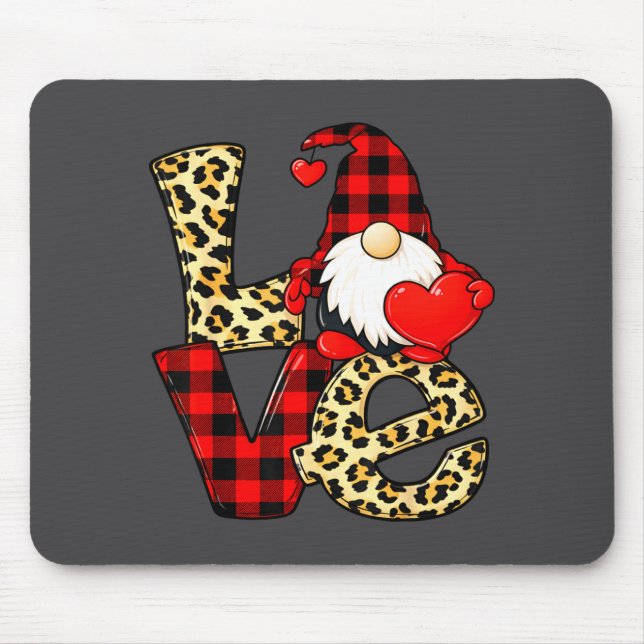 Mousepad Gnome Love Valentine Gnomes Valentines Day Men Wom (Frente)