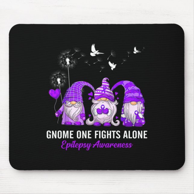 Mousepad Gnomes One Fights Epilepsy Awareness Alone  (Frente)