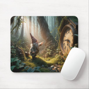 Mousepad Gnomo da Floresta com Relógio Antigo