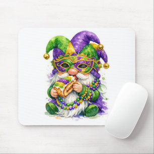 Mousepad Gnomo do Mardi Gras Comendo Bolo do Rei