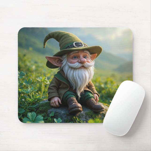 Mousepad Gnomo Irlandês num Campo de Vestuário (Com mouse)