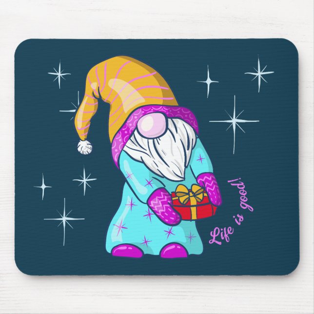 Mousepad Gnomo Natal Presente Mouse Presente (Frente)