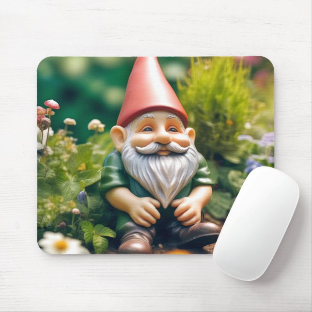 Mousepad Gnomo No Jardim De Verão (Com mouse)