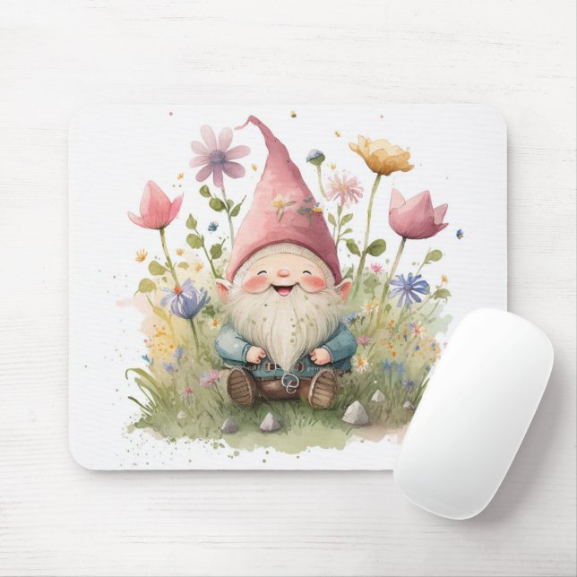Mousepad Gnomo Whimsical Em Jardim (Com mouse)