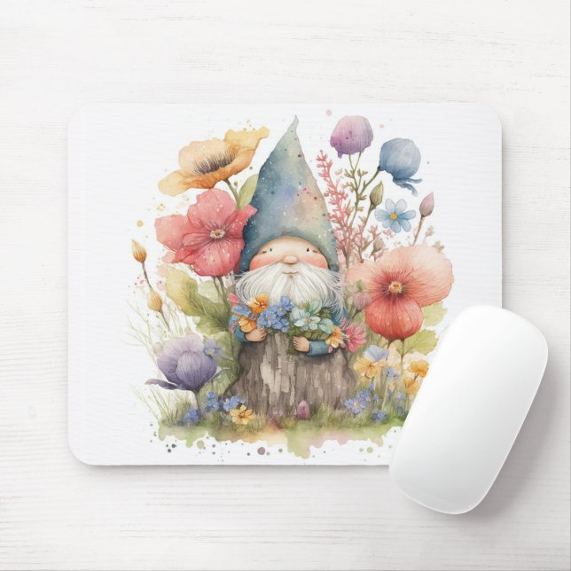 Mousepad Gnomo Whimsical Em Jardim (Com mouse)