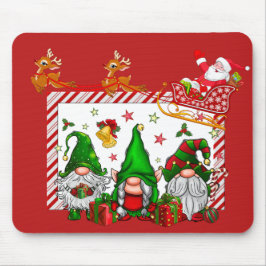 Mousepad Gnomos de Natal Com Papai Noel