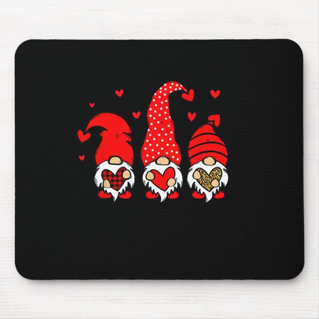 Mousepad Gnomos do Dia dos Namorados Segurando Coração Leop (Frente)
