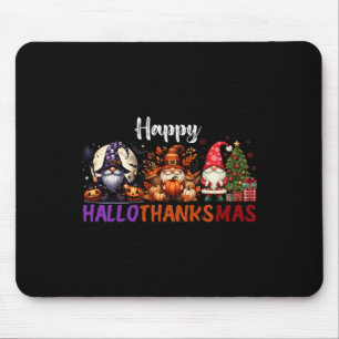 Mousepad Gnomos Fofos Feliz Hallothanksmas Dia das Bruxas A