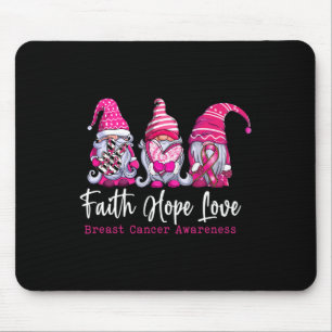 Mousepad Gnomos Pink Warrior Faith Hope ama Cancer